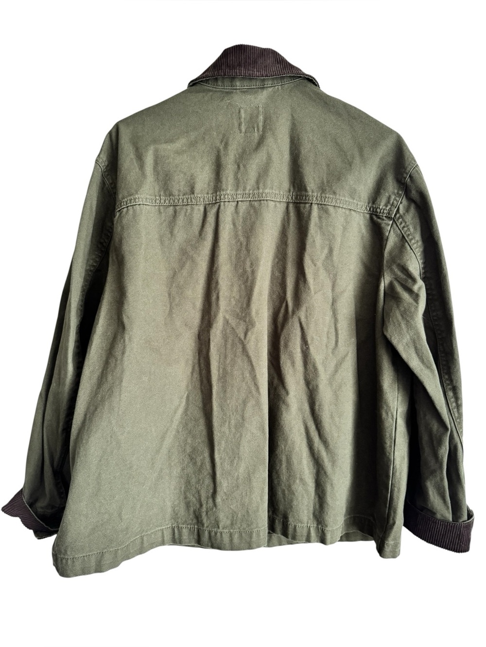 GAP Olive Green Field Chore Barn Jacket with Dark Brown Collar - Picture 3 of 6